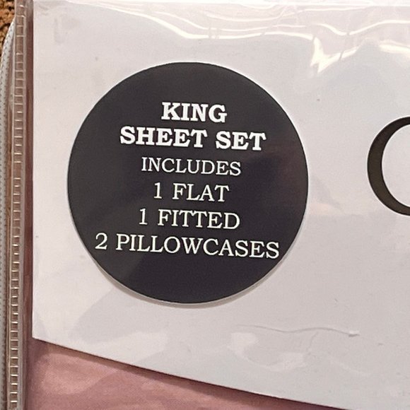 Givi Lulu Cotton Percale Sheet Set - KING SIZE  Italian luxury (MAUVE) - Picture 9 of 11